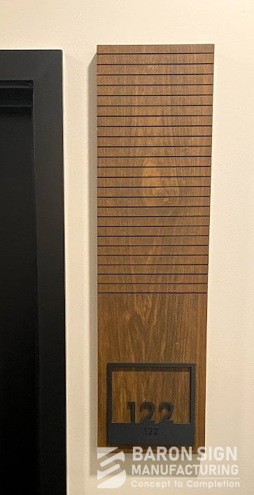Interior ADA Unit Sign on Wood Backer