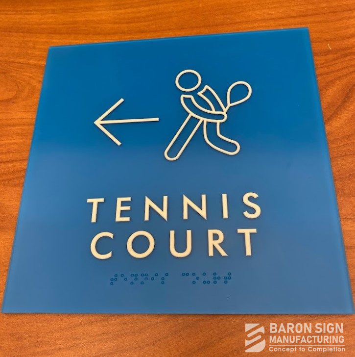 Interior ADA Tennis Court Sign
