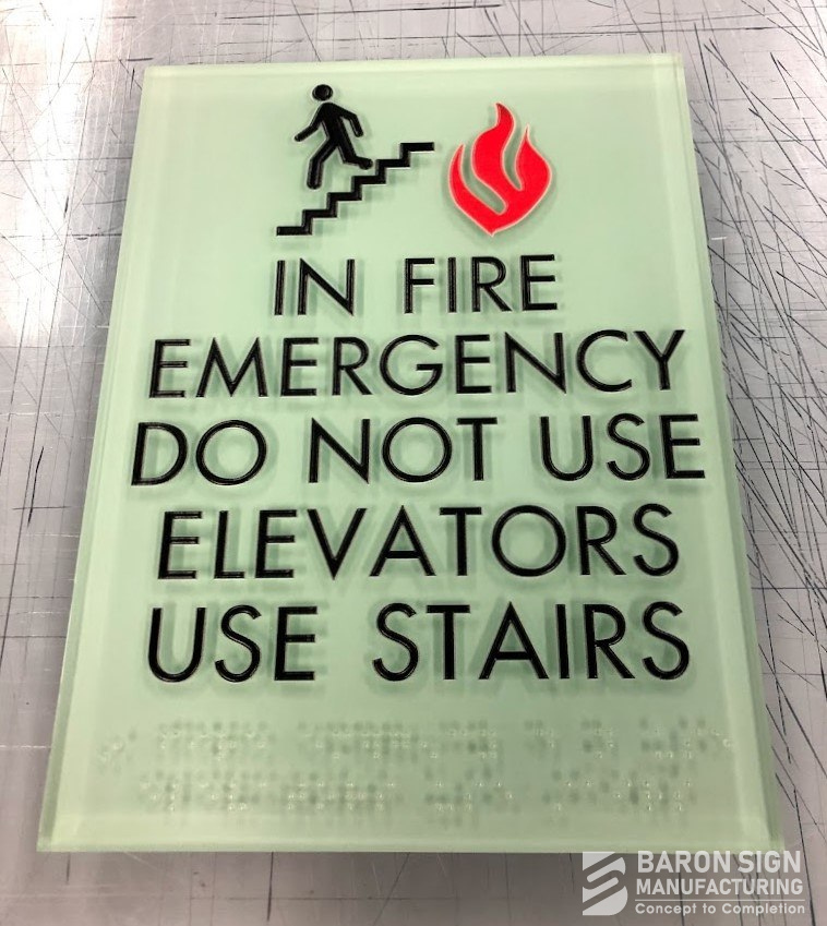 Interior ADA In Case of Fire SIgn