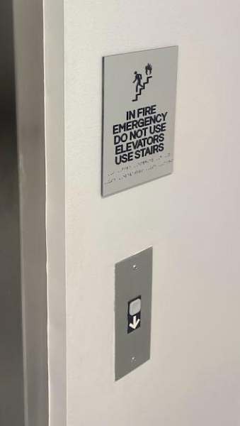 Interior ADA In Case of Fire Sign