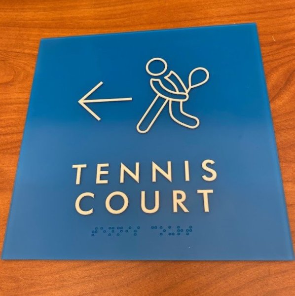 Interior ADA Tennis Court Sign