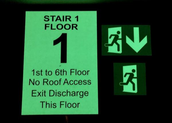Interior ADA Photoluminescent Signage