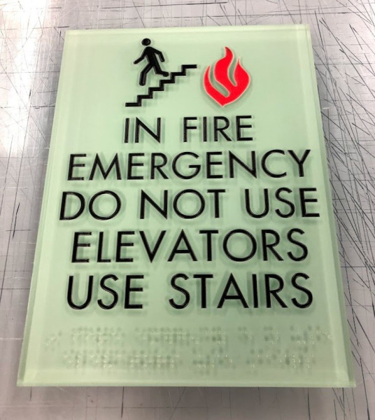 Interior ADA In Case of Fire SIgn