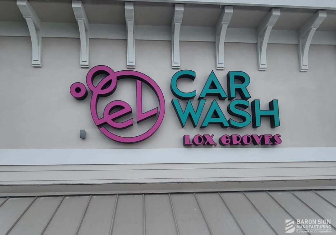 El Car Wash Face Illuminated Channel Letters