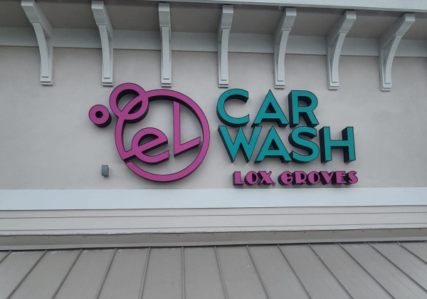 El Car Wash Face Illuminated Channel Letters