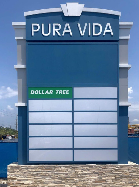 Pura Vida Internally Illuminated Pylon Sign